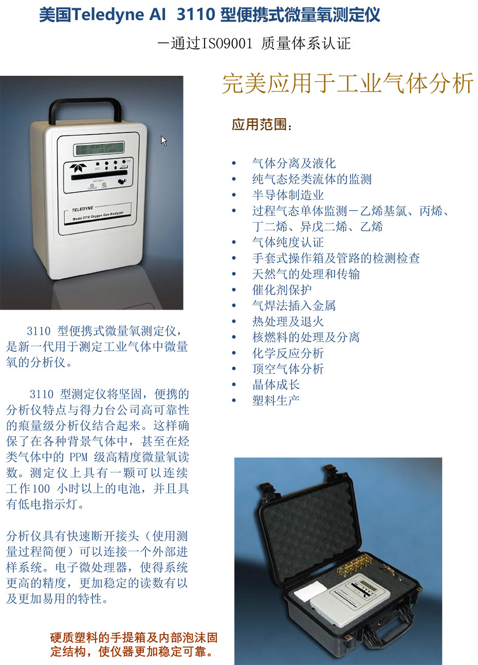 3110 型便攜式微量氧測定儀